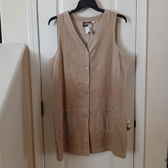 Dresses & Skirts - Deadstock vintage Y2K 90s tan corduroy dress similar ASO Rachel Green Friends